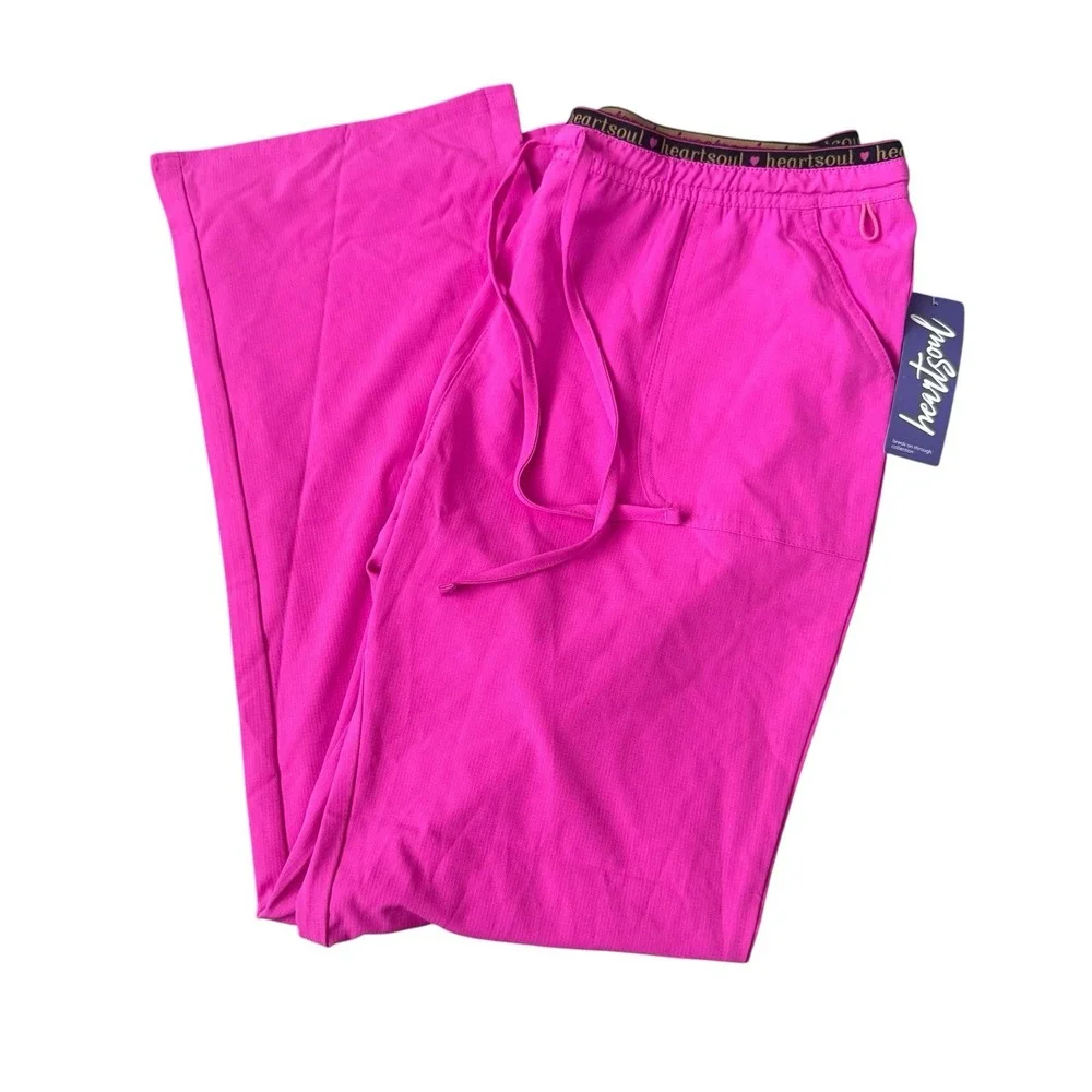 HeartSoul Glam Fuchsia Scrubs Heart Breaker Low Rise Large Pants 20110 NEW!